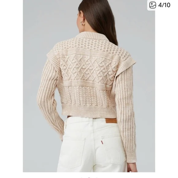 Minkpink Multi-Textured Cropped Knit Sweater Like New - XS - Picture 9 of 11